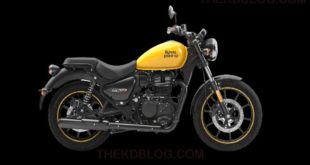 Royal Enfield meteor 350 yellow and black color bike